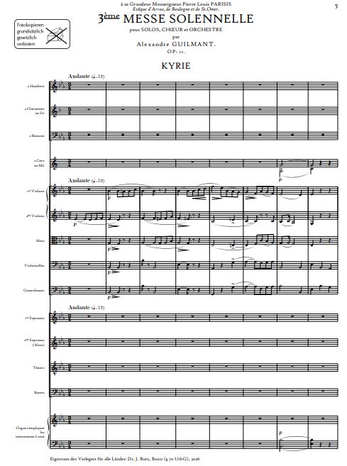 Messe Nr. 3 (Troisieme Messe Solennelle) op. 11 - Orchesterfassung