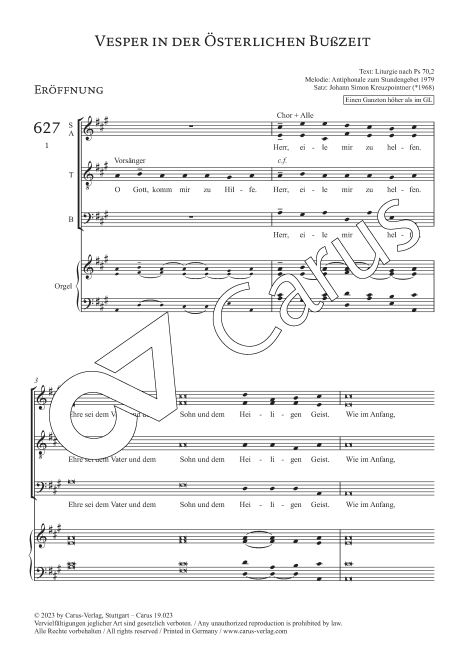 Tagzeitenliturgie mit dem Gotteslob, Chorheft 3: Fastenzeit / Ostern