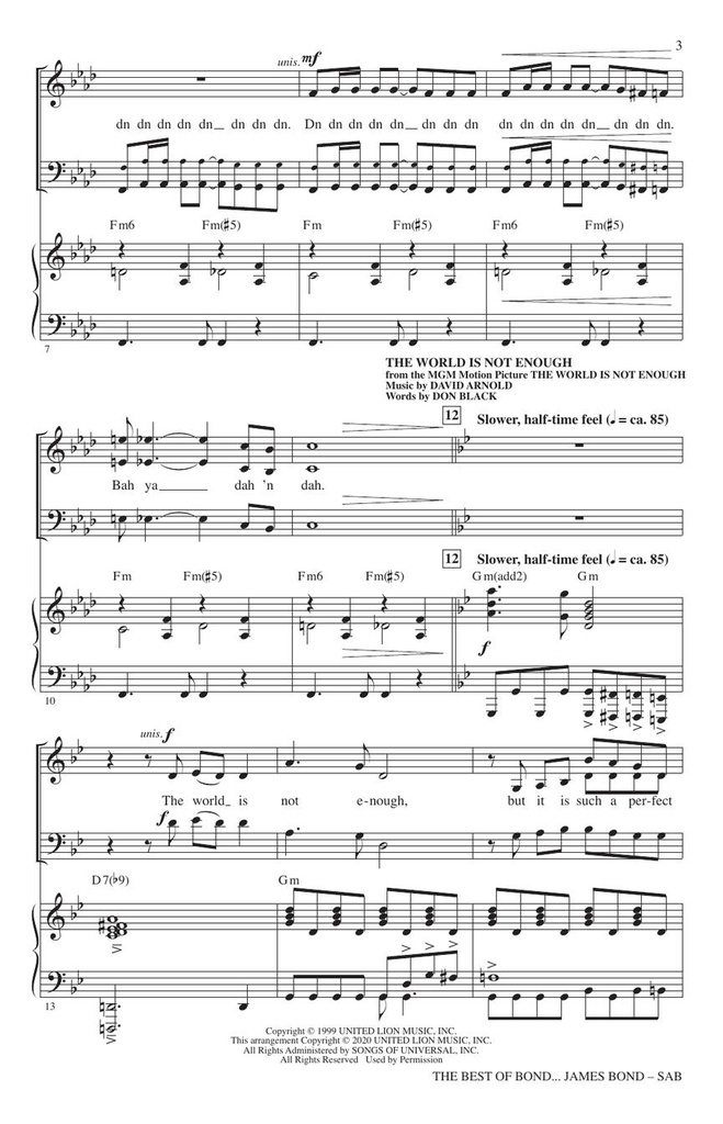 The Best of Bond... James Bond - Choral Medley