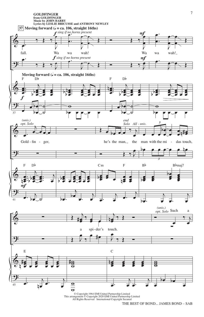 The Best of Bond... James Bond - Choral Medley