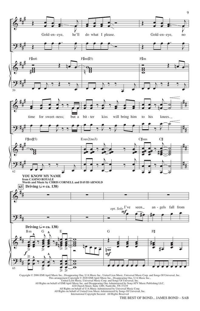 The Best of Bond... James Bond - Choral Medley