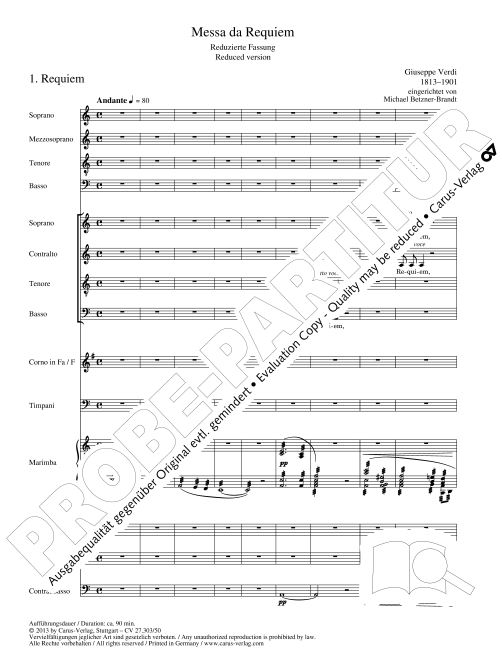 Messa da Requiem - Version für kleines Ensemble