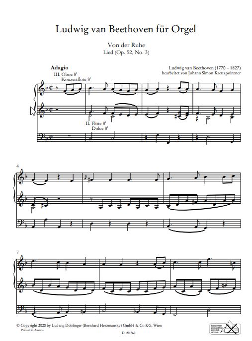 Ludwig van Beethoven für Orgel