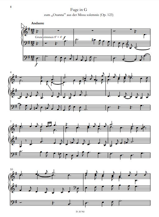 Ludwig van Beethoven für Orgel