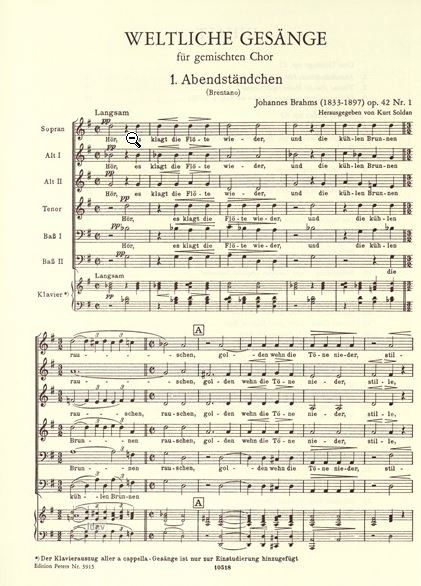 Weltliche Gesänge, op. 42, 62, 93a, 104, WoO 34