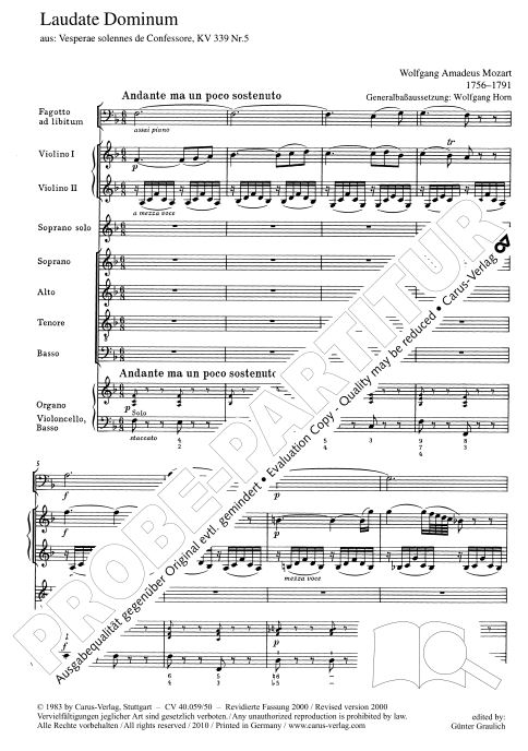 Laudate dominum, Nr. 5 aus KV 339