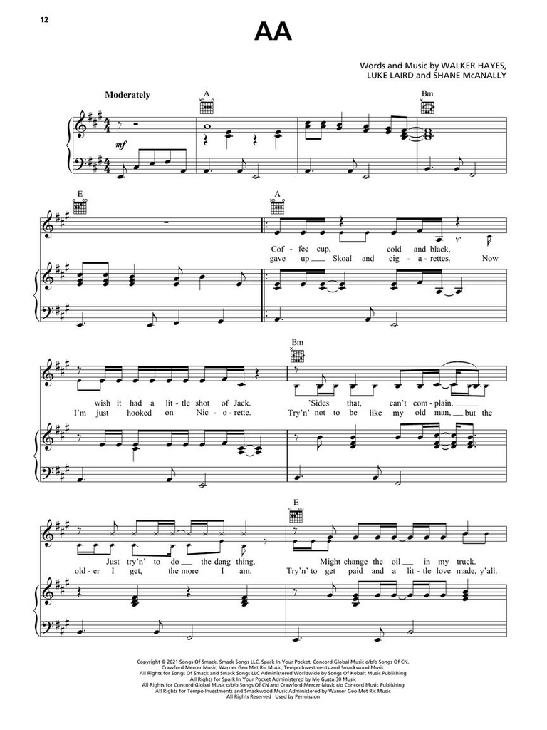 Popular Country Sheet Music