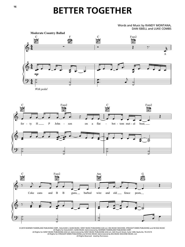 Popular Country Sheet Music