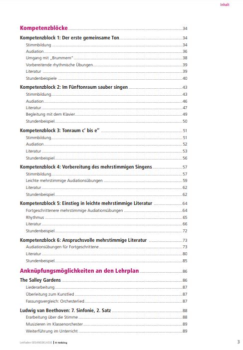 Gesangsklasse - Leitfaden (Lehrerband)