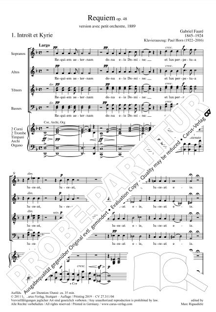 Requiem, op. 48 - Kirchenfassung 1889