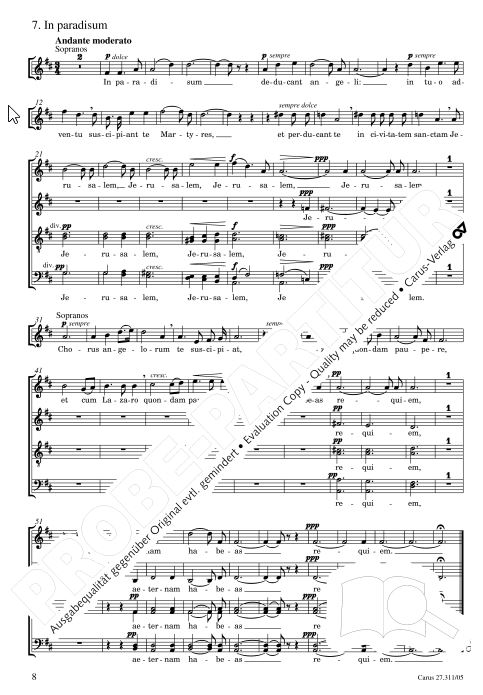 Requiem, op. 48 - Kirchenfassung 1889