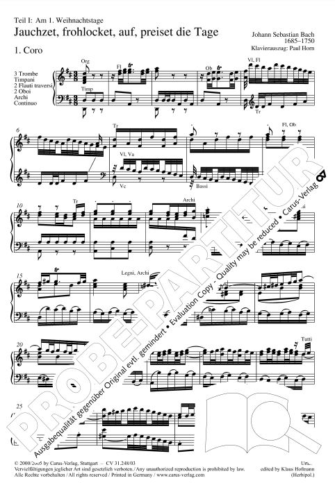 Weihnachtsoratorium Teil I - III, BWV 248