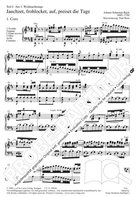Weihnachtsoratorium Teil I - III, BWV 248
