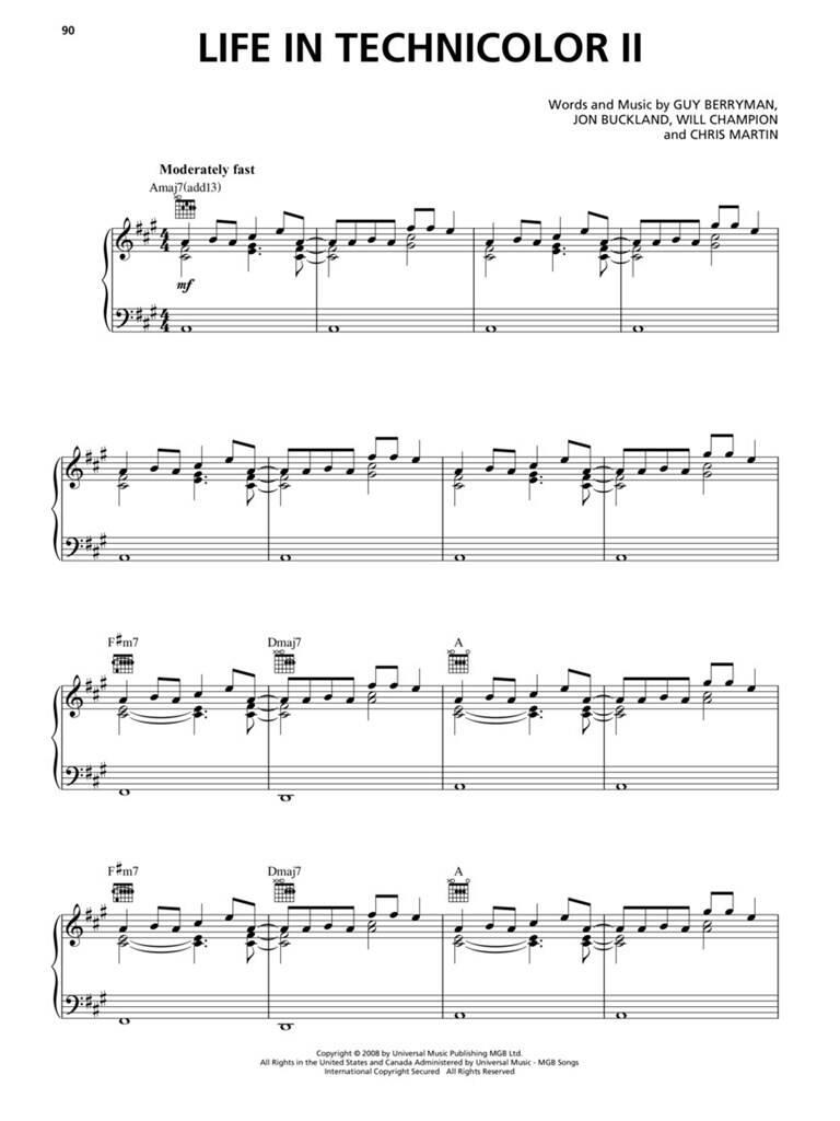 Coldplay - Sheet Music Collection