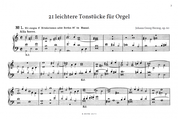 21 leichtere Tonstücke für Orgel op. 60