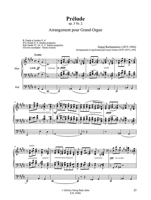 Die Bearbeitungen für Orgel