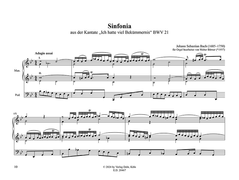 Vier Sinfonias aus Kantaten (BWV 18, 21, 42, 209)