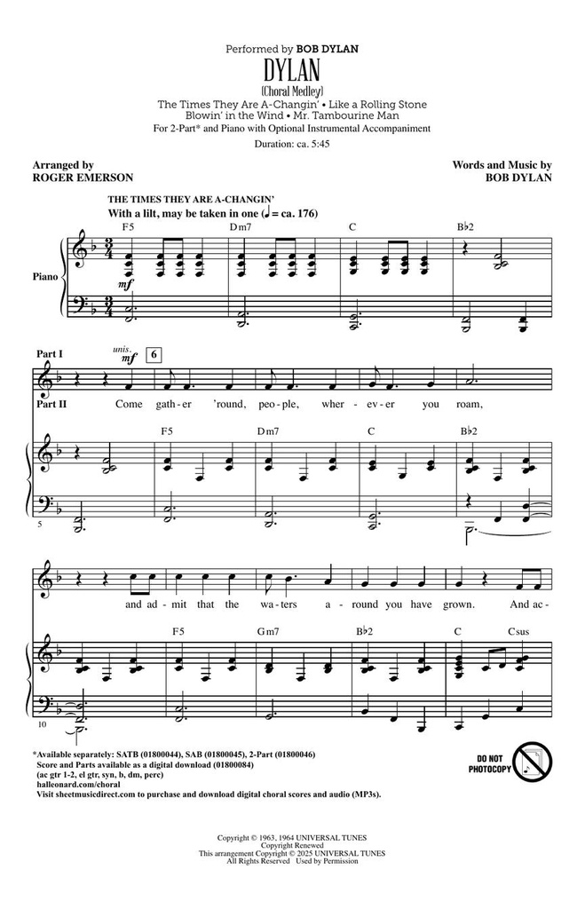 Dylan - Choral Medley