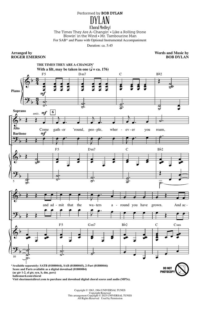 Dylan - Choral Medley