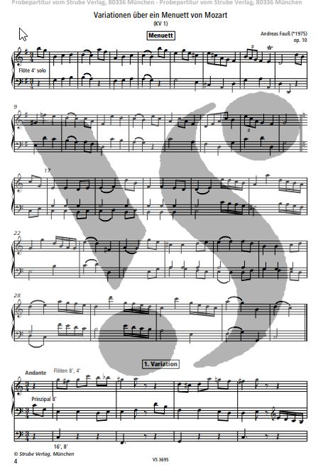 Variationen über ein Menuett von Mozart (KV 1) op. 10