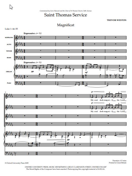 Magnificat and Nunc dimittis (Saint Thomas Service)