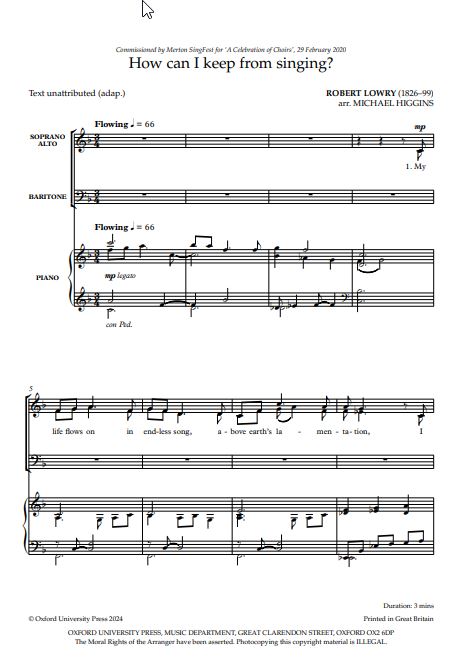 How can I keep from singing?