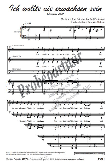 Ich wollte nie erwachsen sein (Nessajas Lied aus Tabaluga)