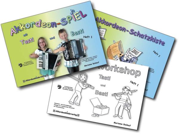 Akkordeonspiel mit Basti + Tasti 1 - Kombi-Ausgabe Piano-Akkordeon