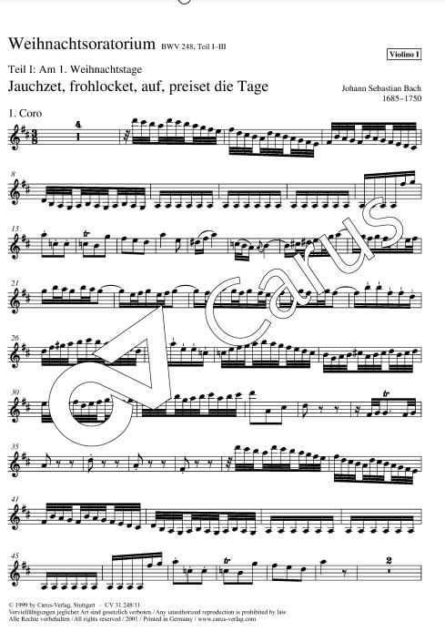 Weihnachtsoratorium Teil I - III, BWV 248