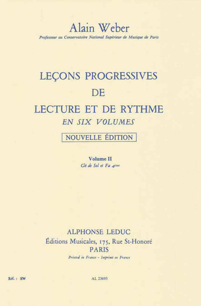 Lecons Progressives de Lecture et de Rythme Band 2