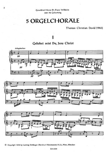 5 Orgelchoräle