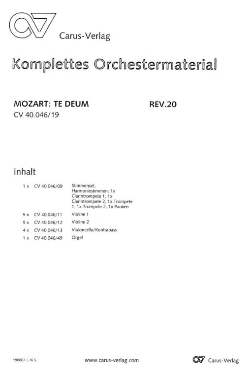 Te Deum, KV 141