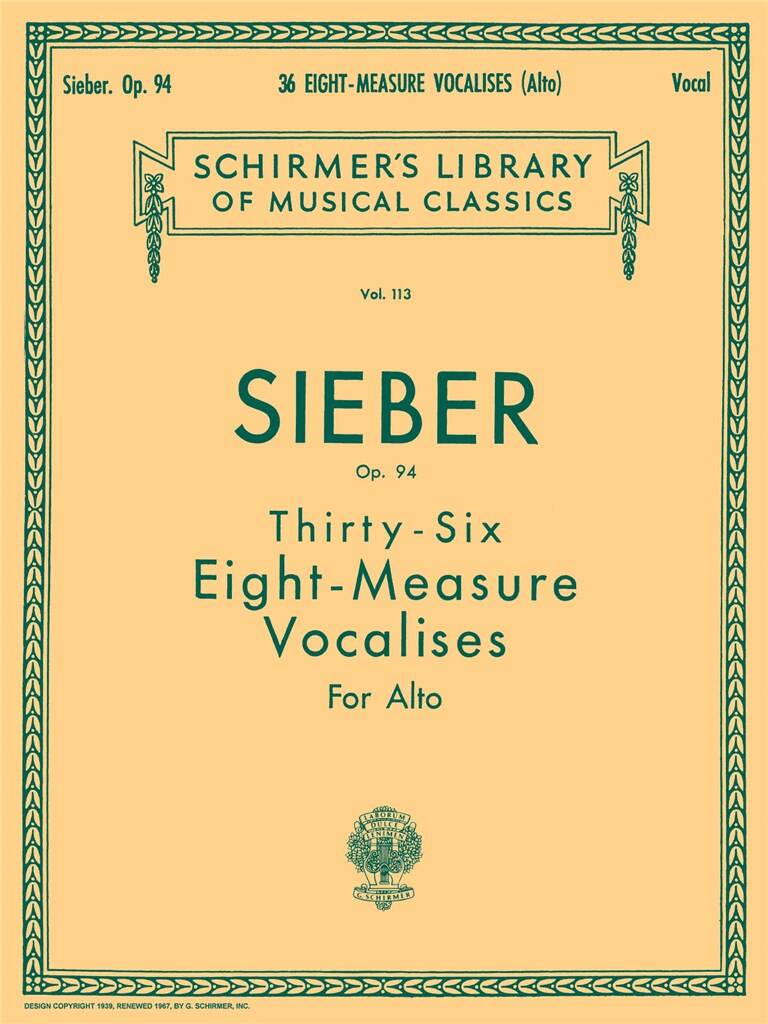 36 Eight Measure Vocalises for Alto op. 94