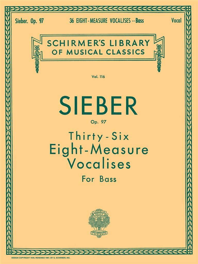 36 Eight Measure Vocalises for Bass op. 97