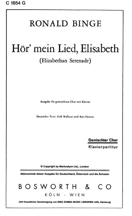 Hör mein Lied, Elisabeth