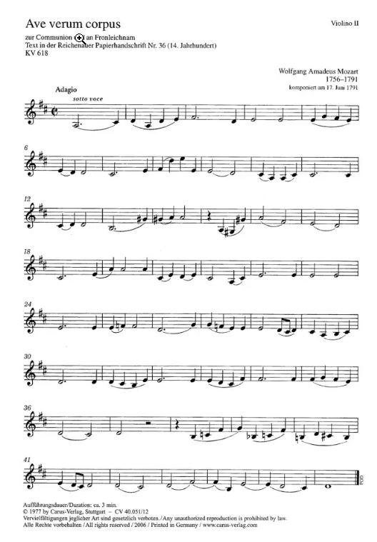 Ave verum corpus, KV 618