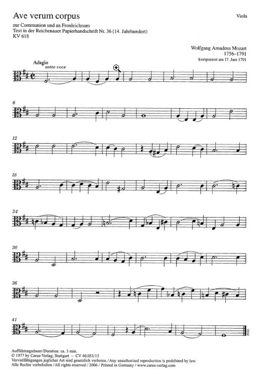 Ave verum corpus, KV 618