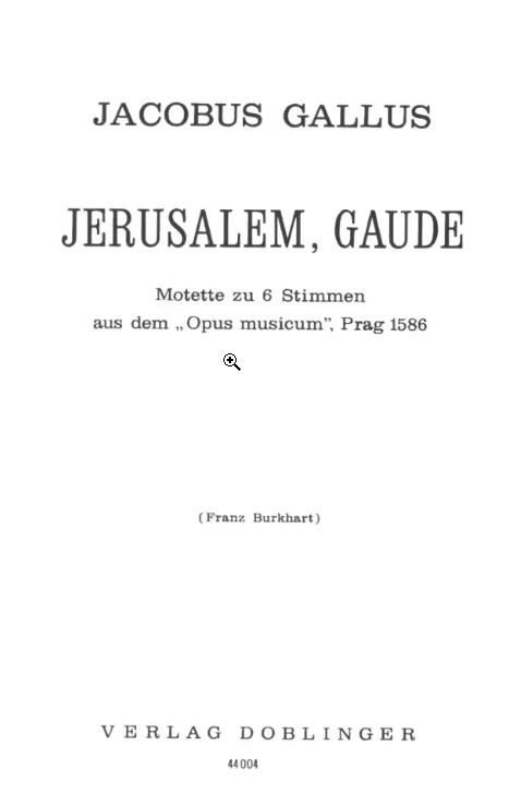 Jerusalem, gaude