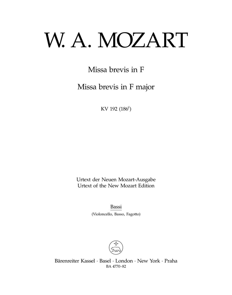 Missa brevis in F, KV 192
