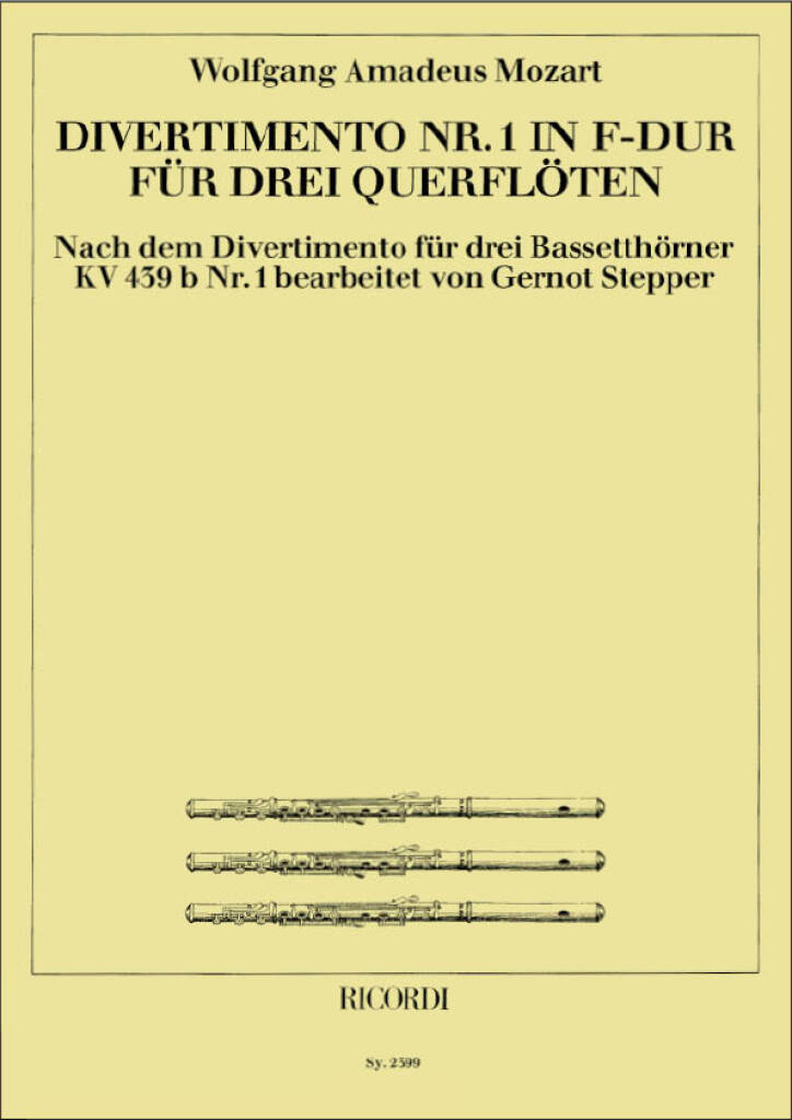 Divertimento Nr. 1 F-Dur nach dem Divertimento KV 439 / 1 für 3 Bassetthörner