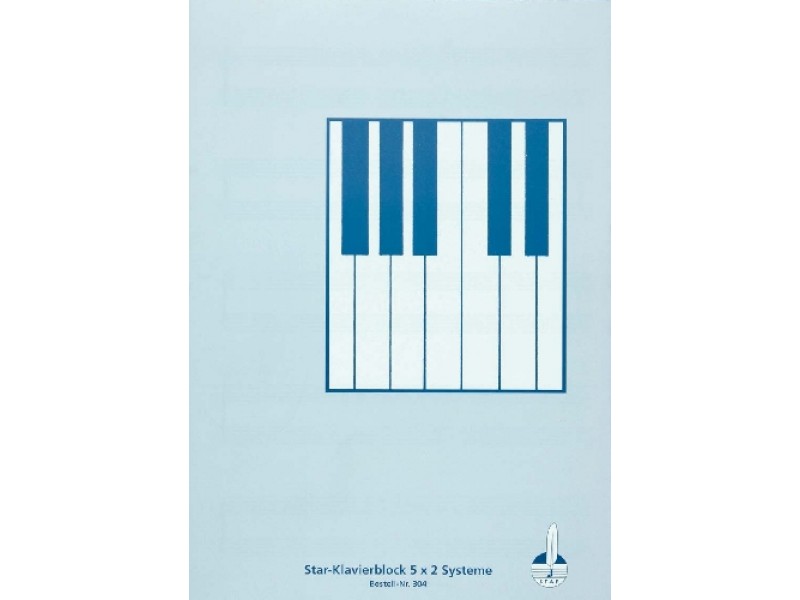 Notenblock Klavier A4  - 5 x 2 Systeme