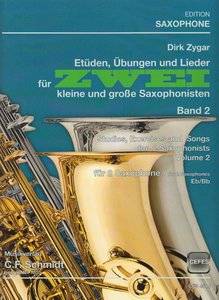 Etüden, Übungen und Lieder für zwei kleine und große Saxophonisten Band 2