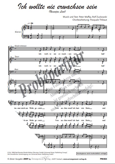 Ich wollte nie erwachsen sein (Nessajas Lied), aus Tabaluga