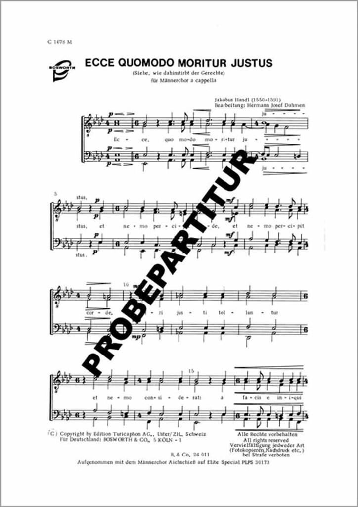 Ecce quomodo moritur justus