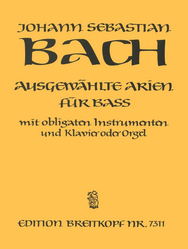 Ausgewählte Arien für Baß mit obligaten Instrumenten