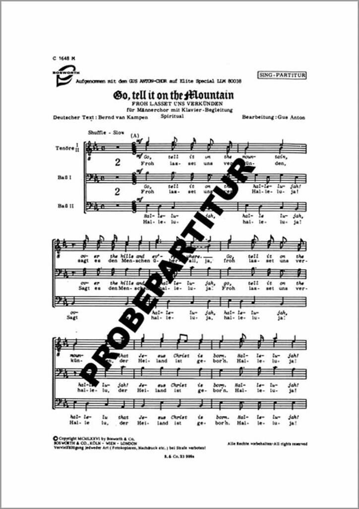 Go, tell it on the mountain / Froh lasset uns verkünden