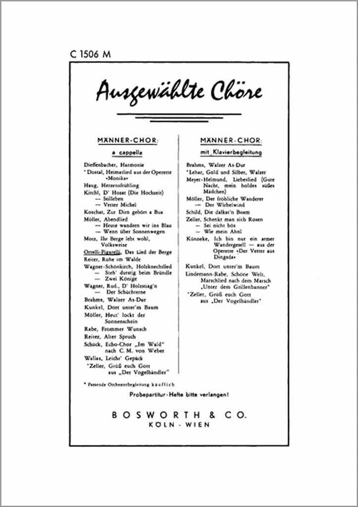 Das Lied der Berge ( La Montanara )