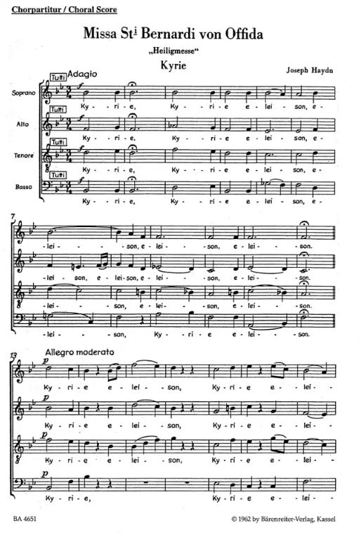Heiligmesse, Hob. XXII:10