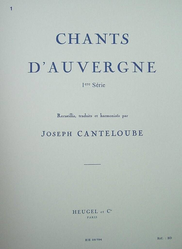 Chants D'Auvergne Band 1