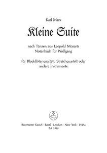 Kleine Suite nach Tänzen aus Leopold Mozarts Notenbuch für Wolfgang